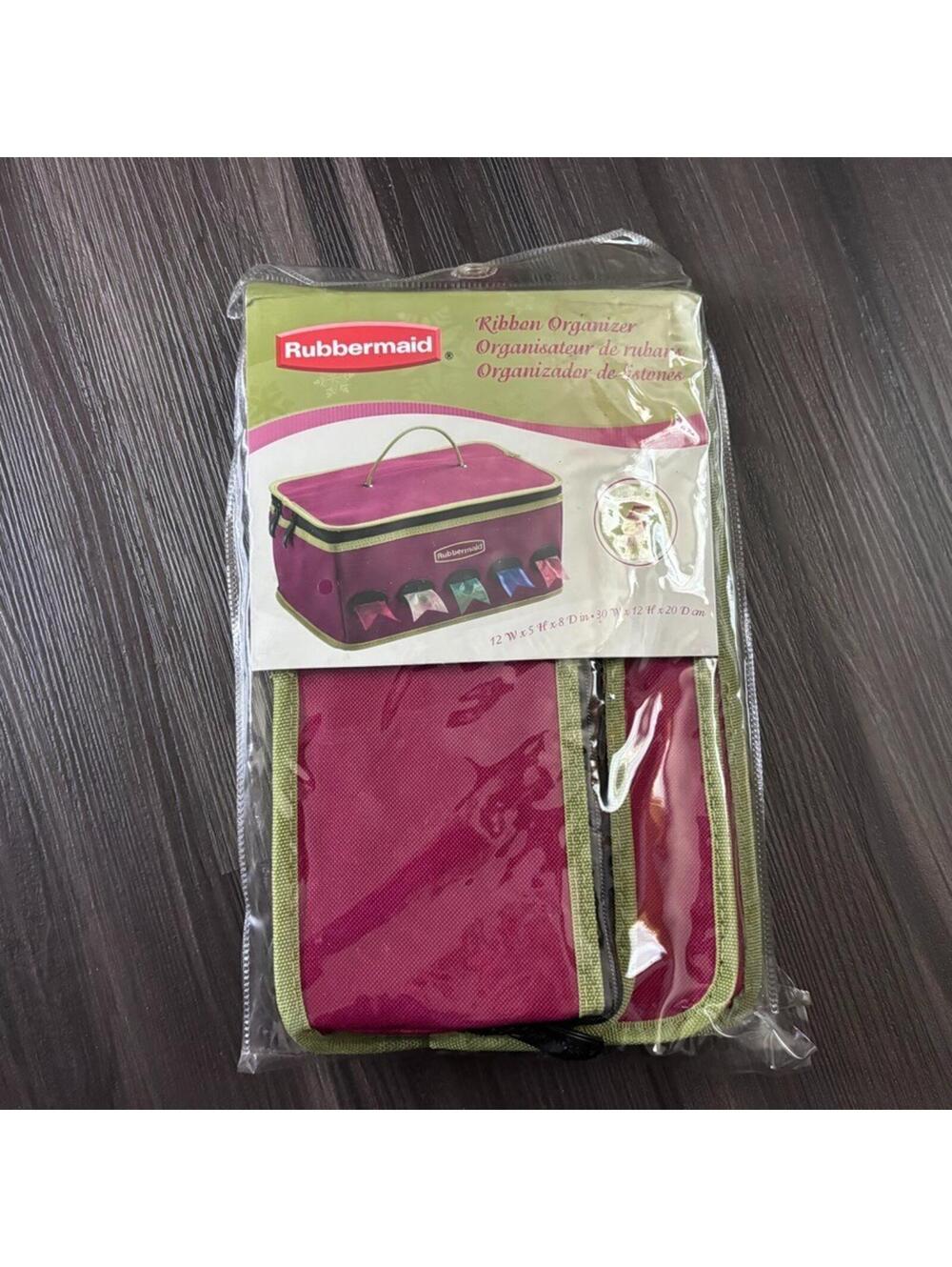 Vintage Rubbermaid Ribbon Organizer Home Craft Storage Carrying Case Red Green